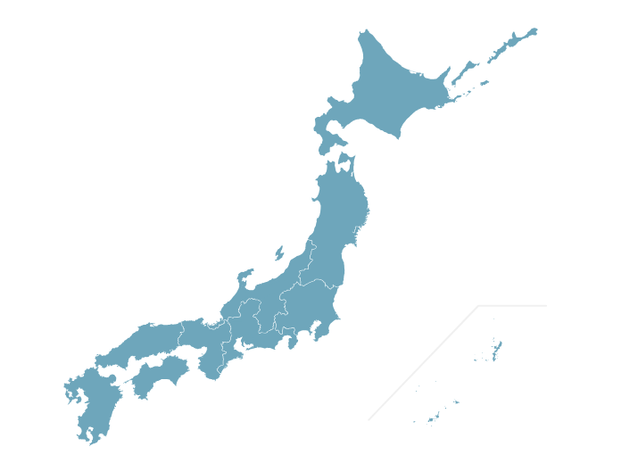 日本地図（エリア別・合材工場）